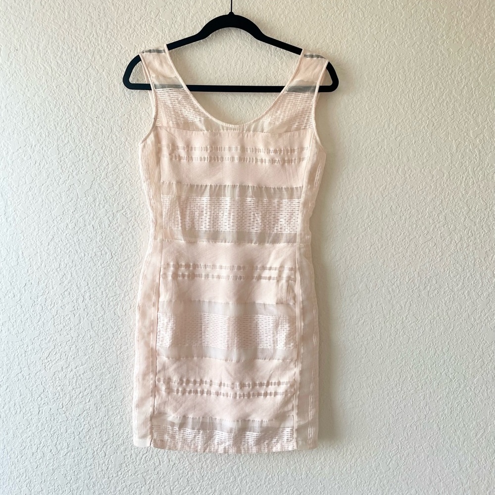 Sleeveless Semi Sheer Panel dress